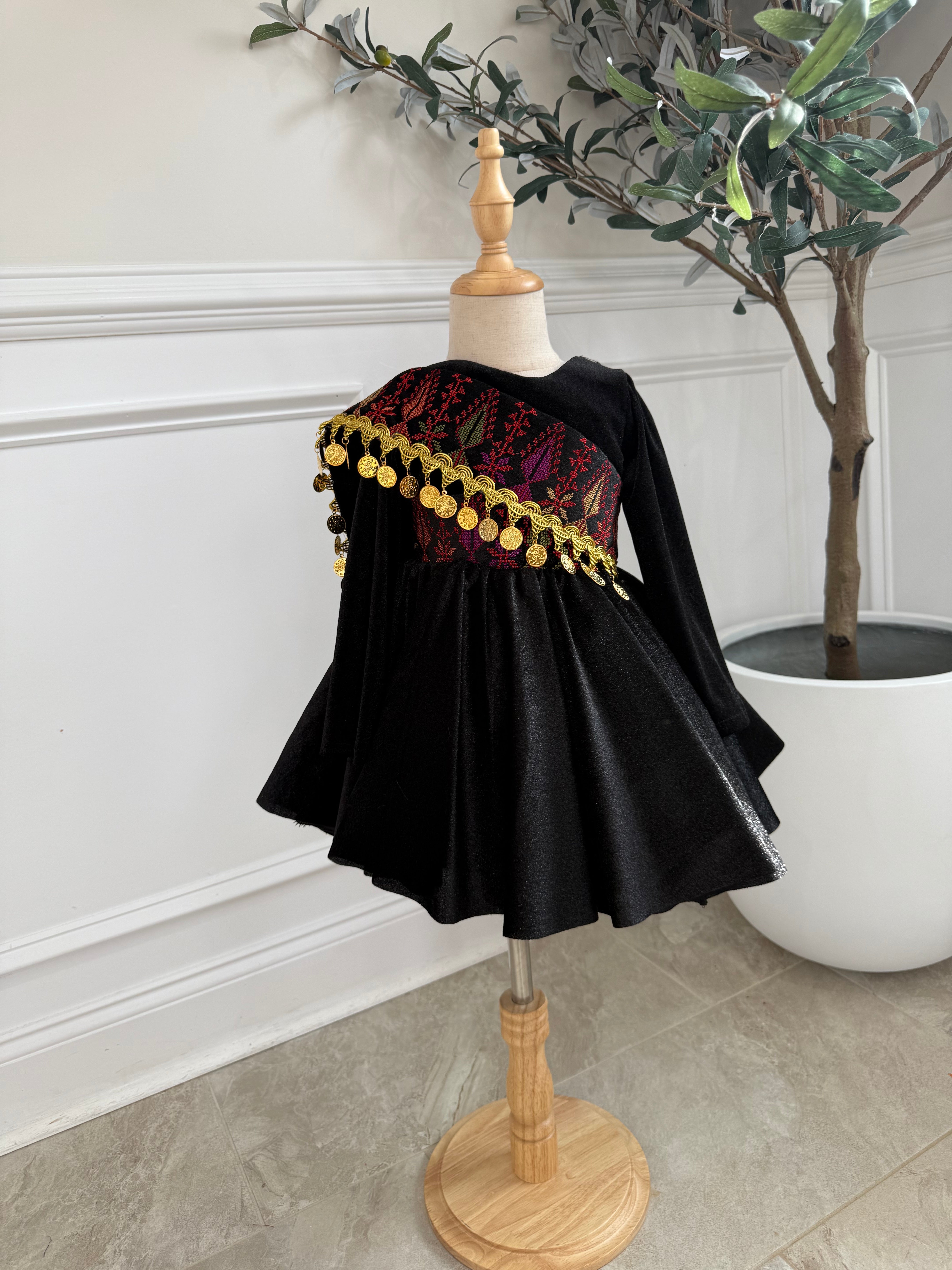 New Black Baby/ Tatreez Dress  LaFarrahBoutique