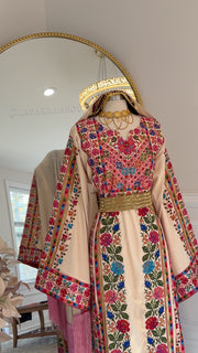 New Beige Floral Sabayel Thobe