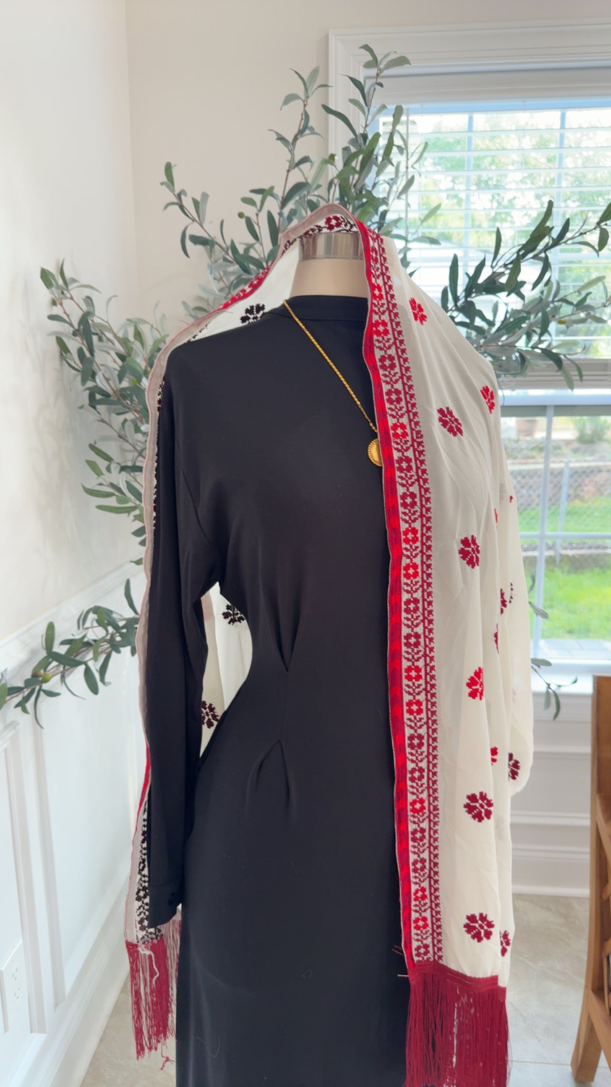 New Maroon Floral Khirka / Scarf