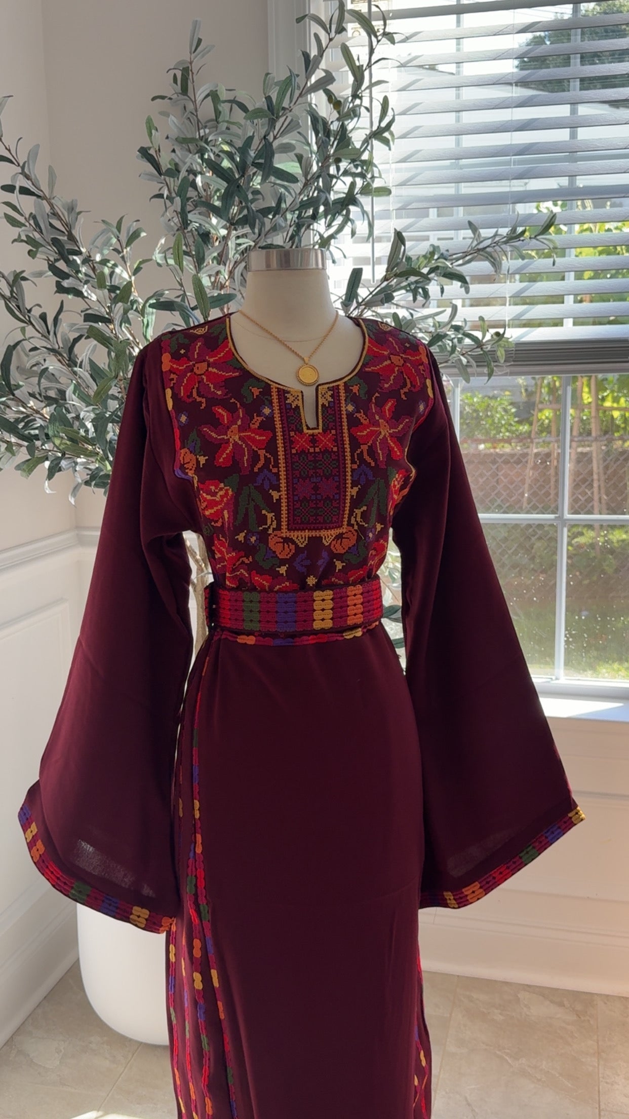 New Maroon Manajel Dress