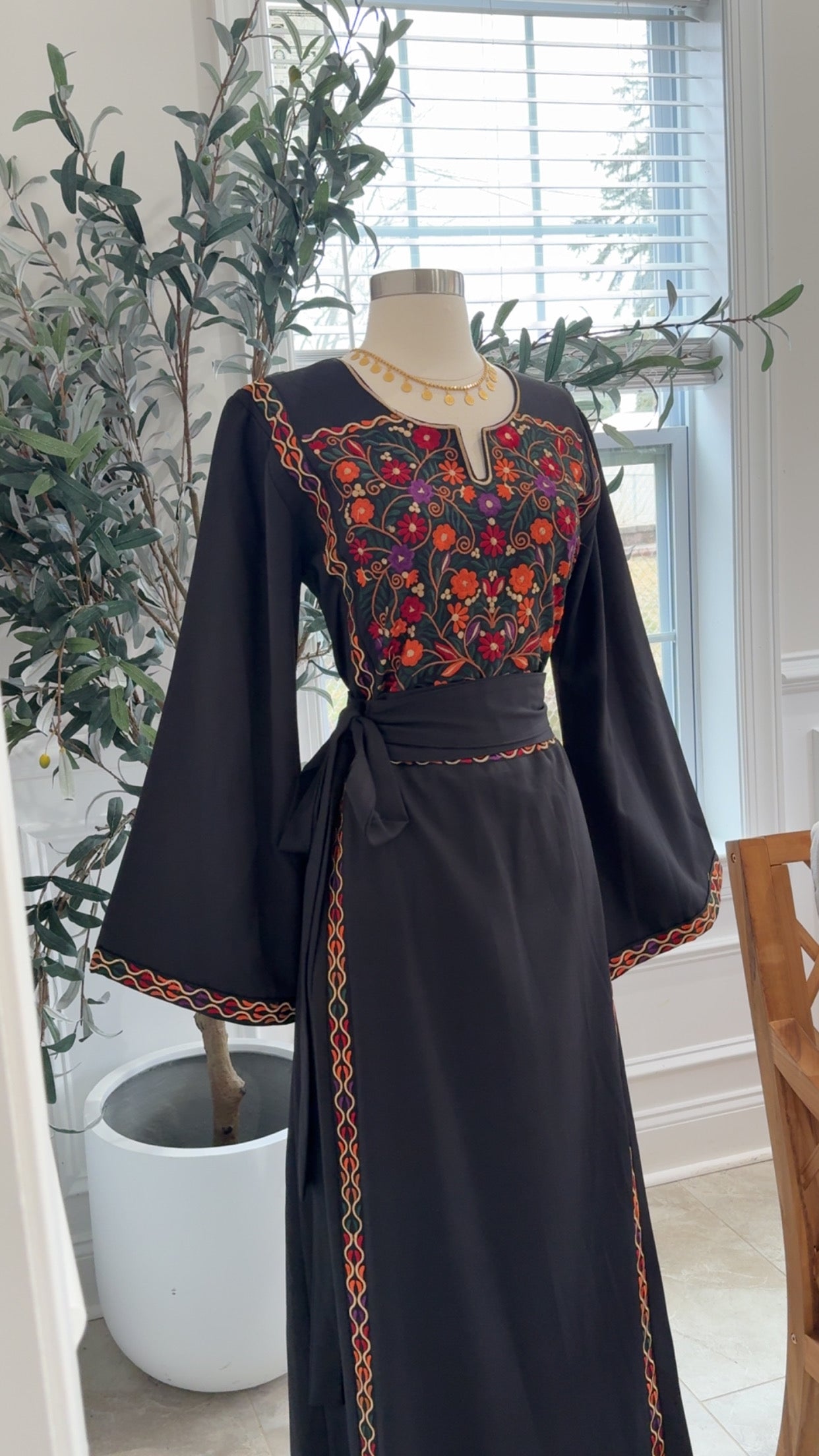 New Simple Floral Tatreez Dress