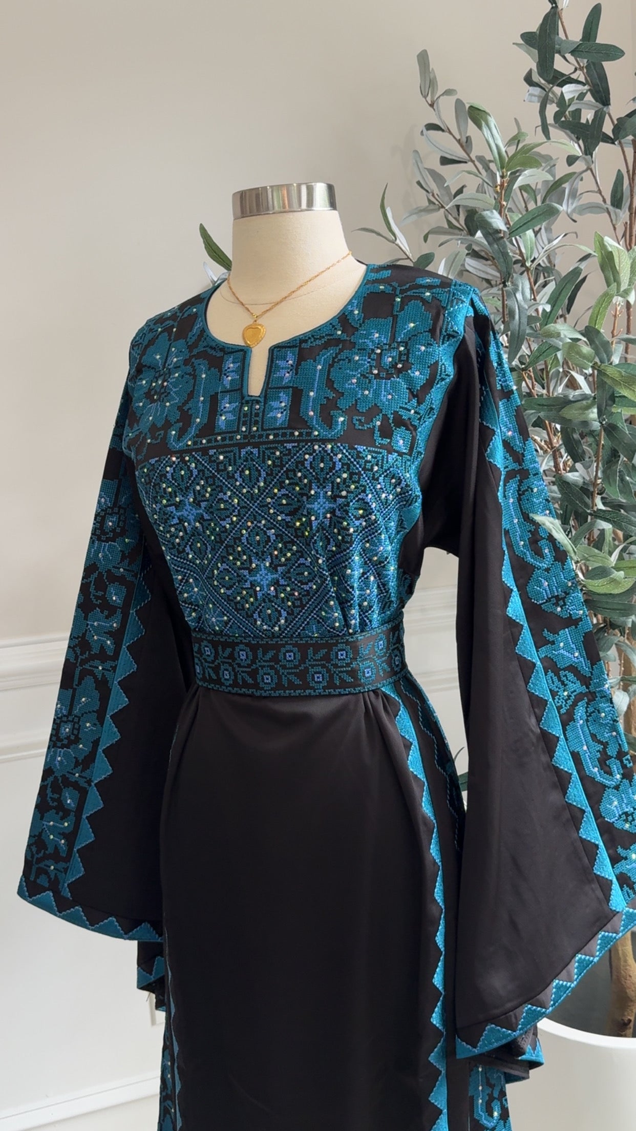 New Turquoise Tatreez Dress Preorder