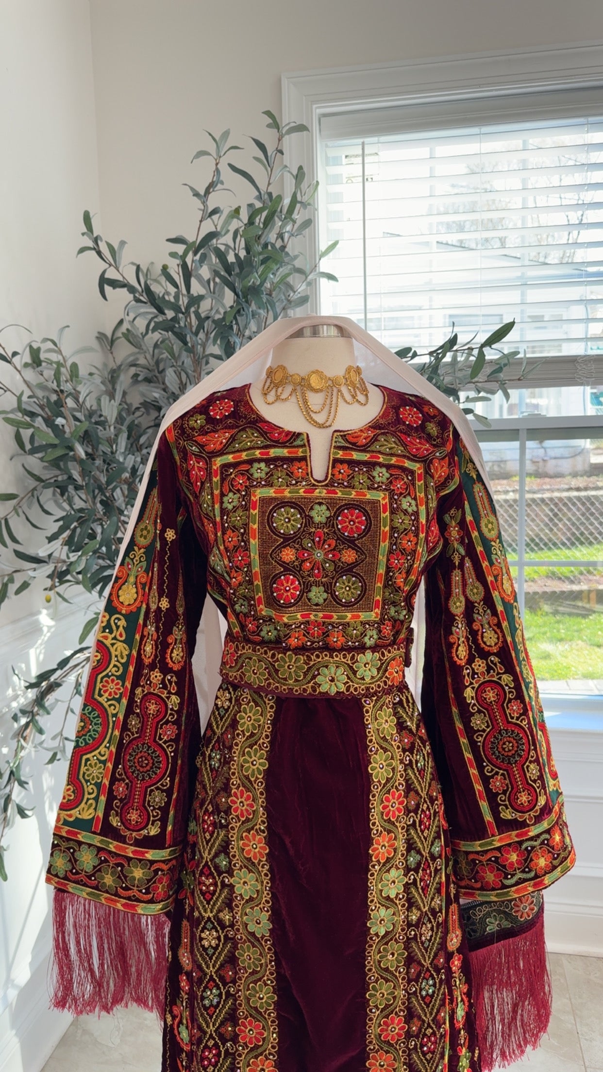 New Maroon Velvet Malika Thobe