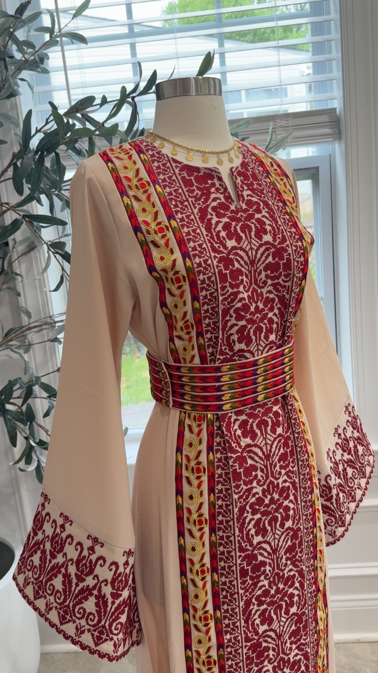 New Beige Tatreez Dress