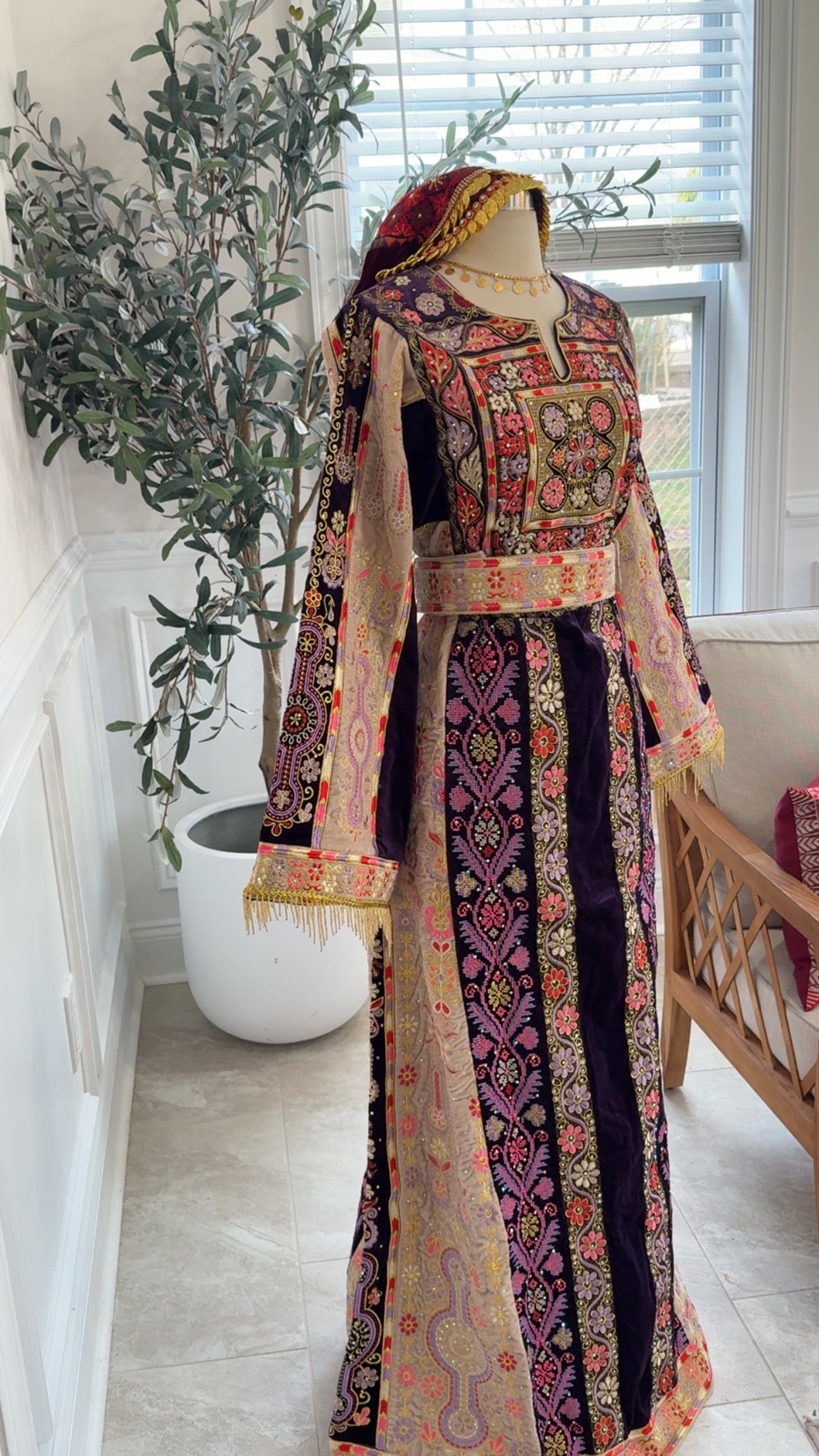 New Purple Velvet Malika Thobe Sale