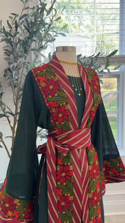 New Green Floral Kashmir Abaya