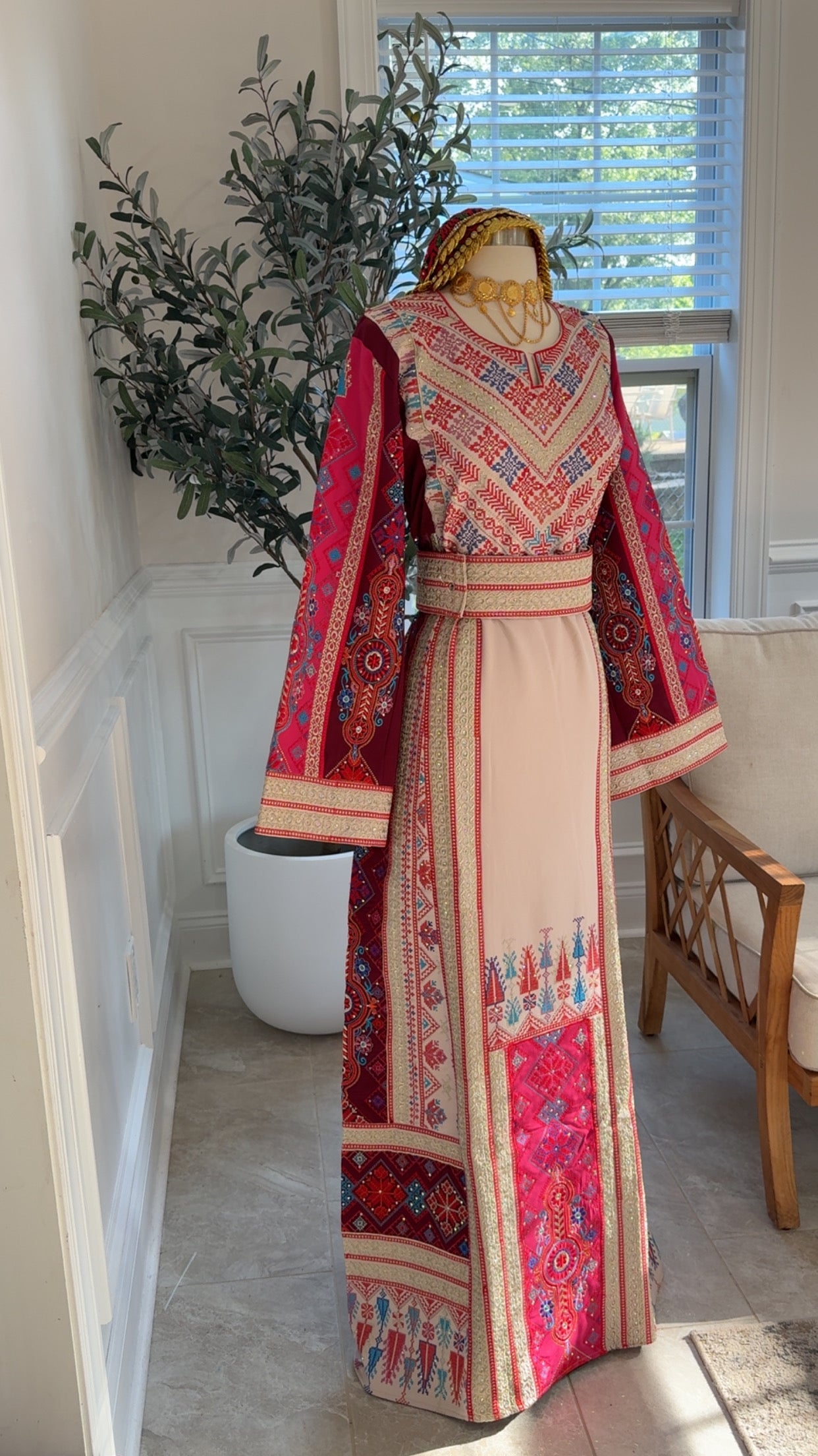 New Beige embroidered Thobe