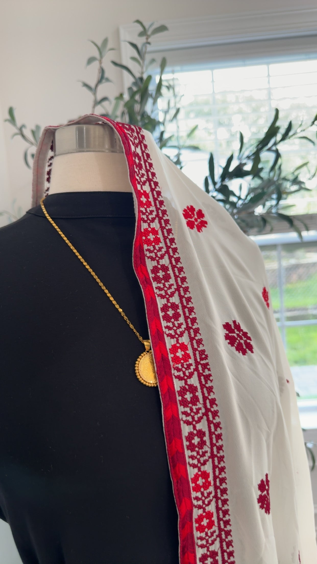 New Maroon Floral Khirka / Scarf
