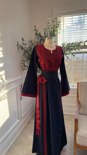 New Navy Blue Simple Tatreez Dress