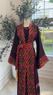 New Purple Floral Kashmir Abaya