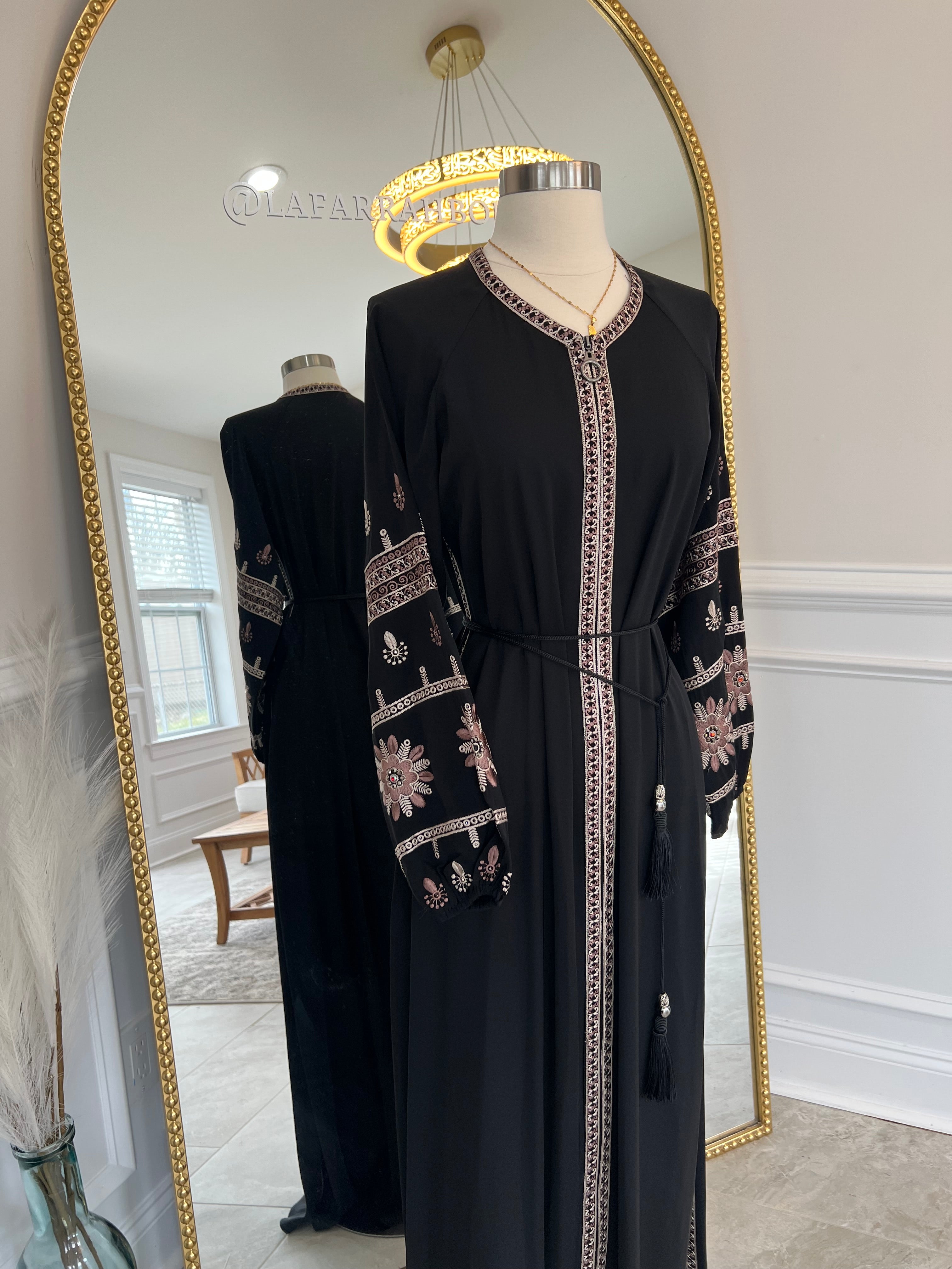 light brown embroidered Abaya