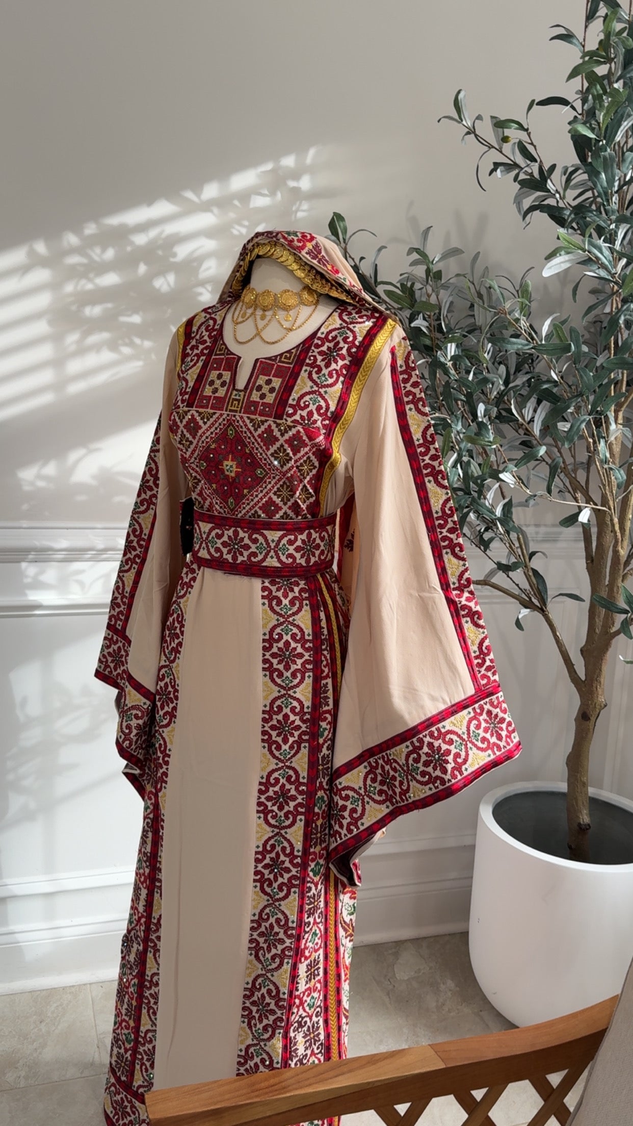 New Red embroidered Thobe
