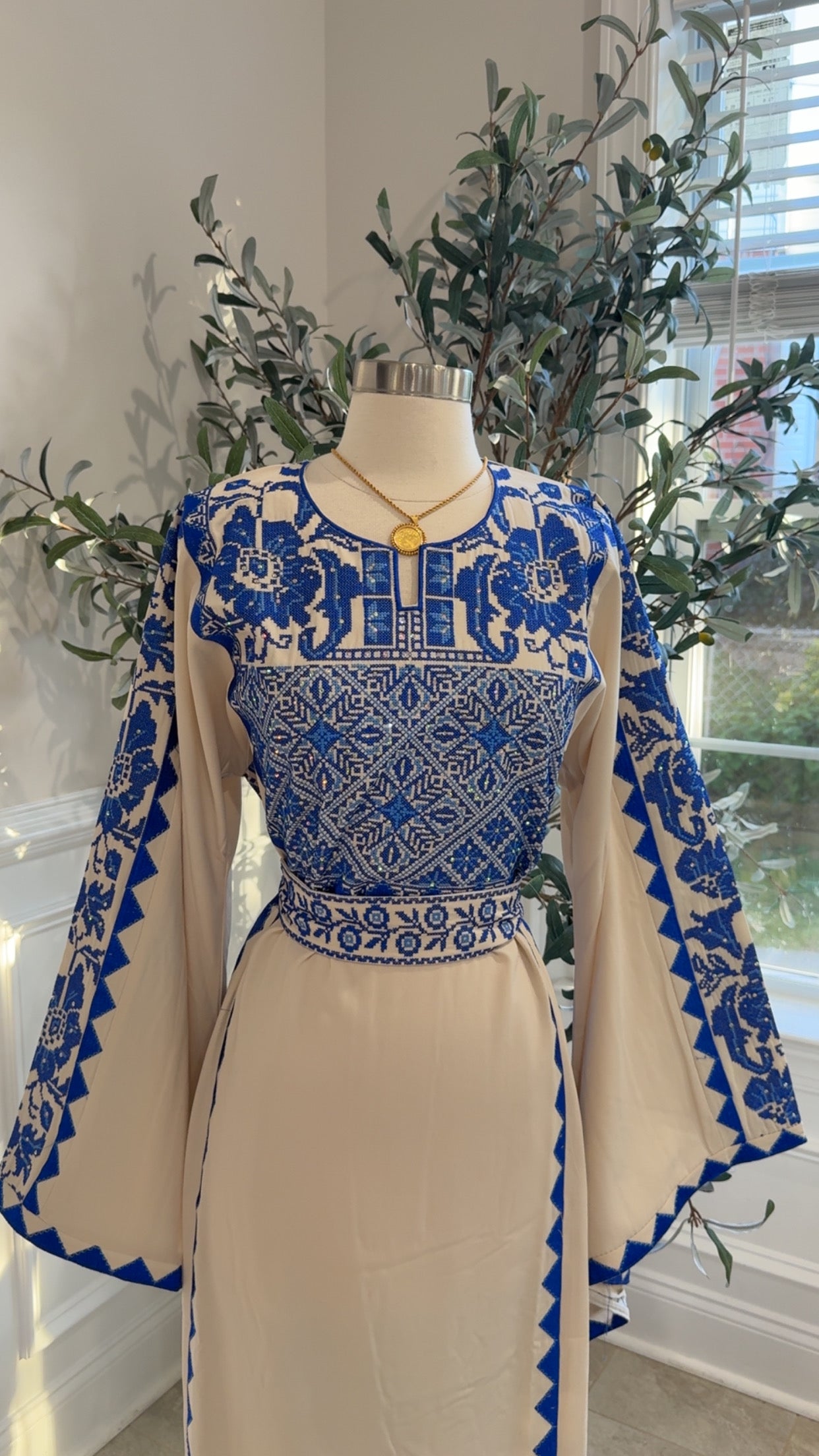 New Blue Tatreez Dress Preorder