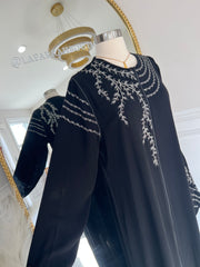 silver embroidered Abaya