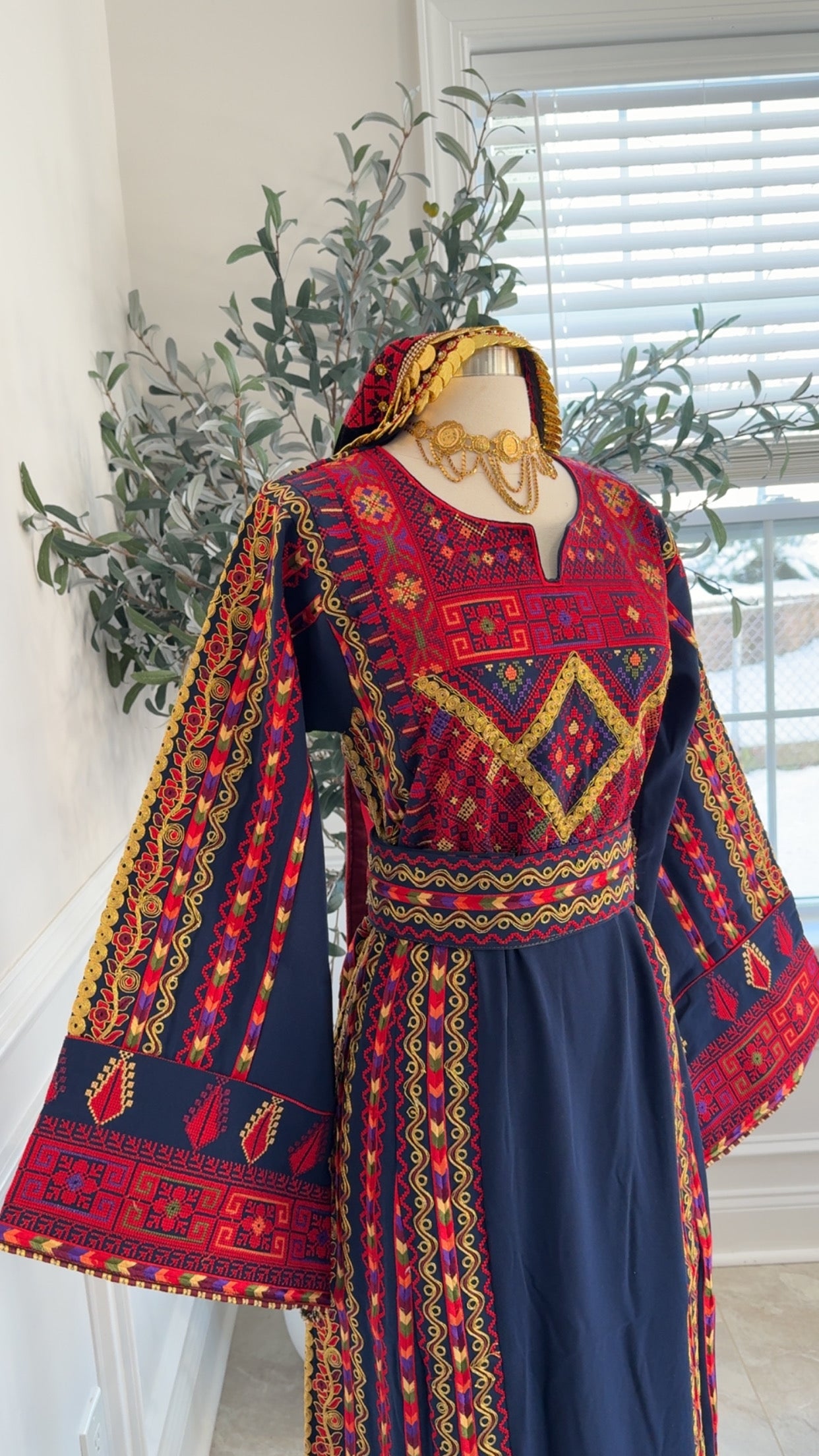 New Navy Blue Kasab Manajel Thobe Sale