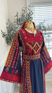 New Navy Blue Kasab Manajel Thobe Sale