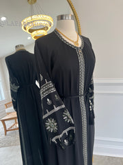 Green Embroidered Abaya