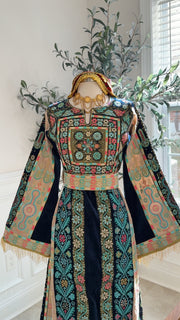 New Navy Blue Velvet Malika Thobe Sale