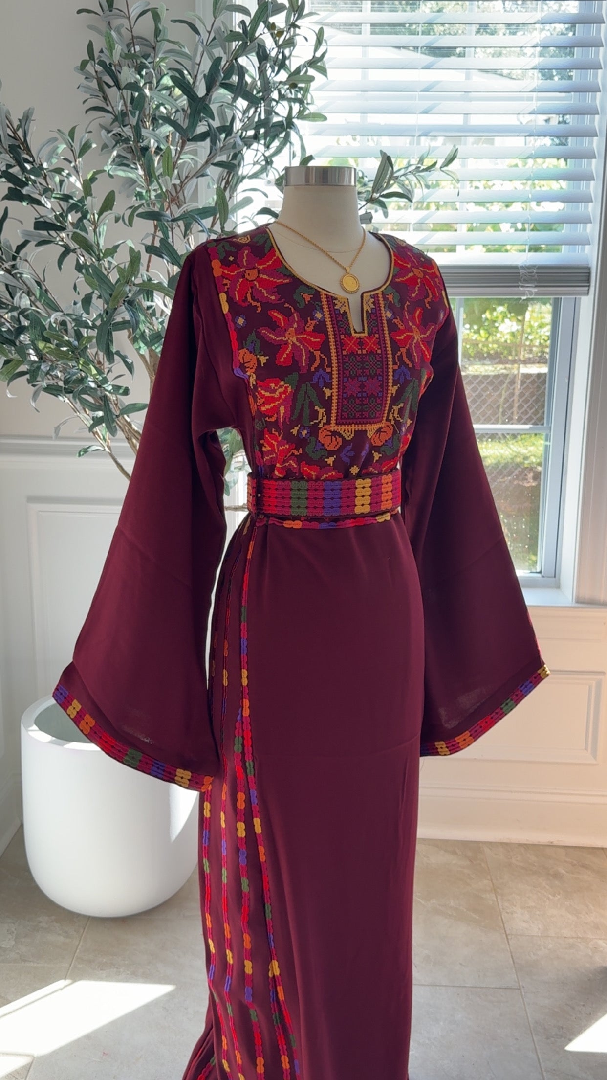 New Maroon Manajel Dress