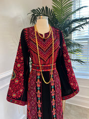 Red Heavily Embroidered Thobe