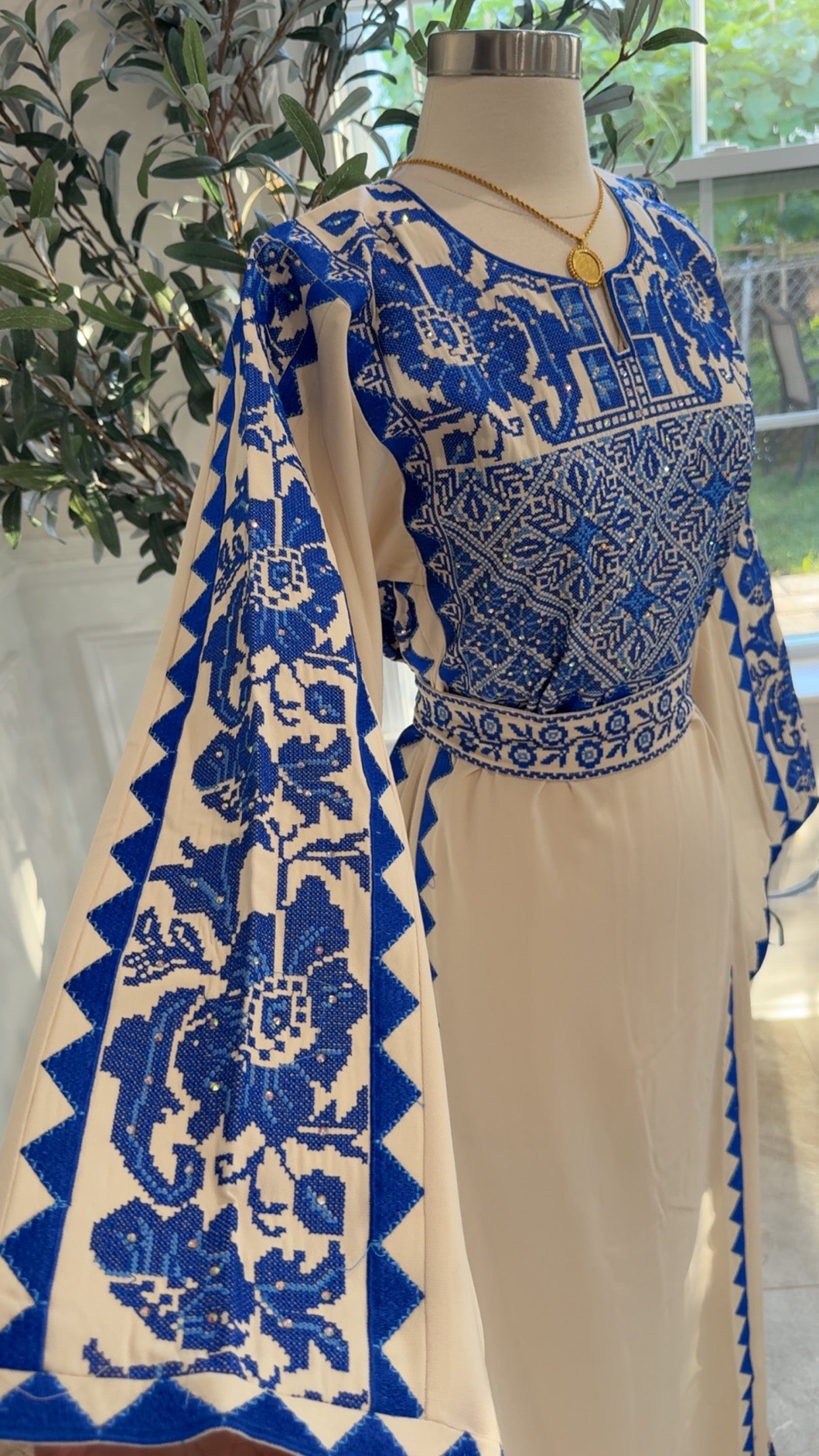 New Blue Tatreez Dress Preorder