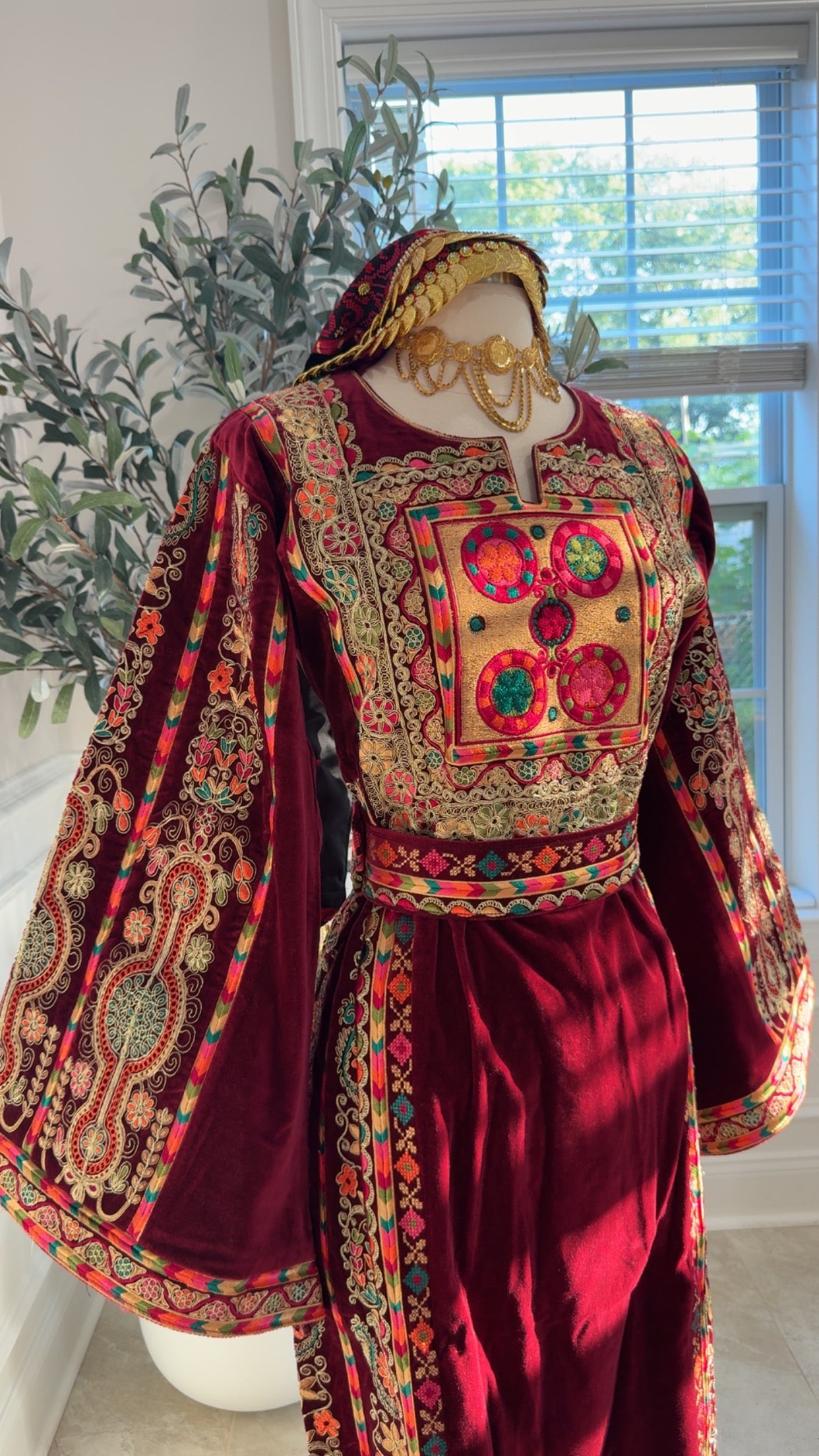 New Maroon Velvet Malika Thobe