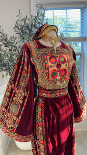 New Maroon Velvet Malika Thobe