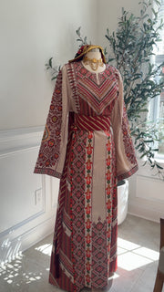 New Red Heavily Embroidered Thobe