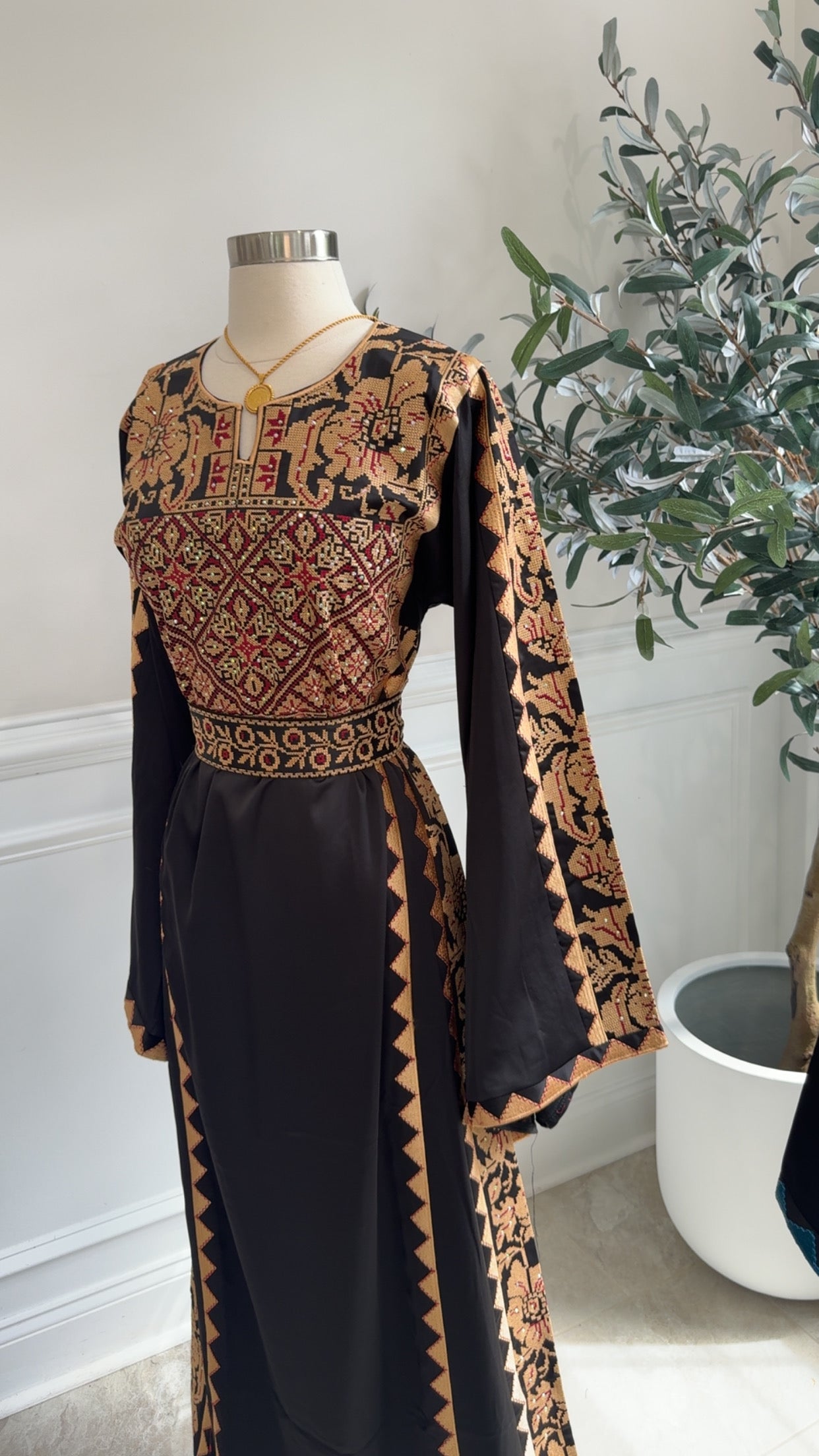 New Gold Tatreez Dress Preorder