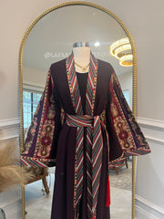 New Purple Kashmir open Abaya