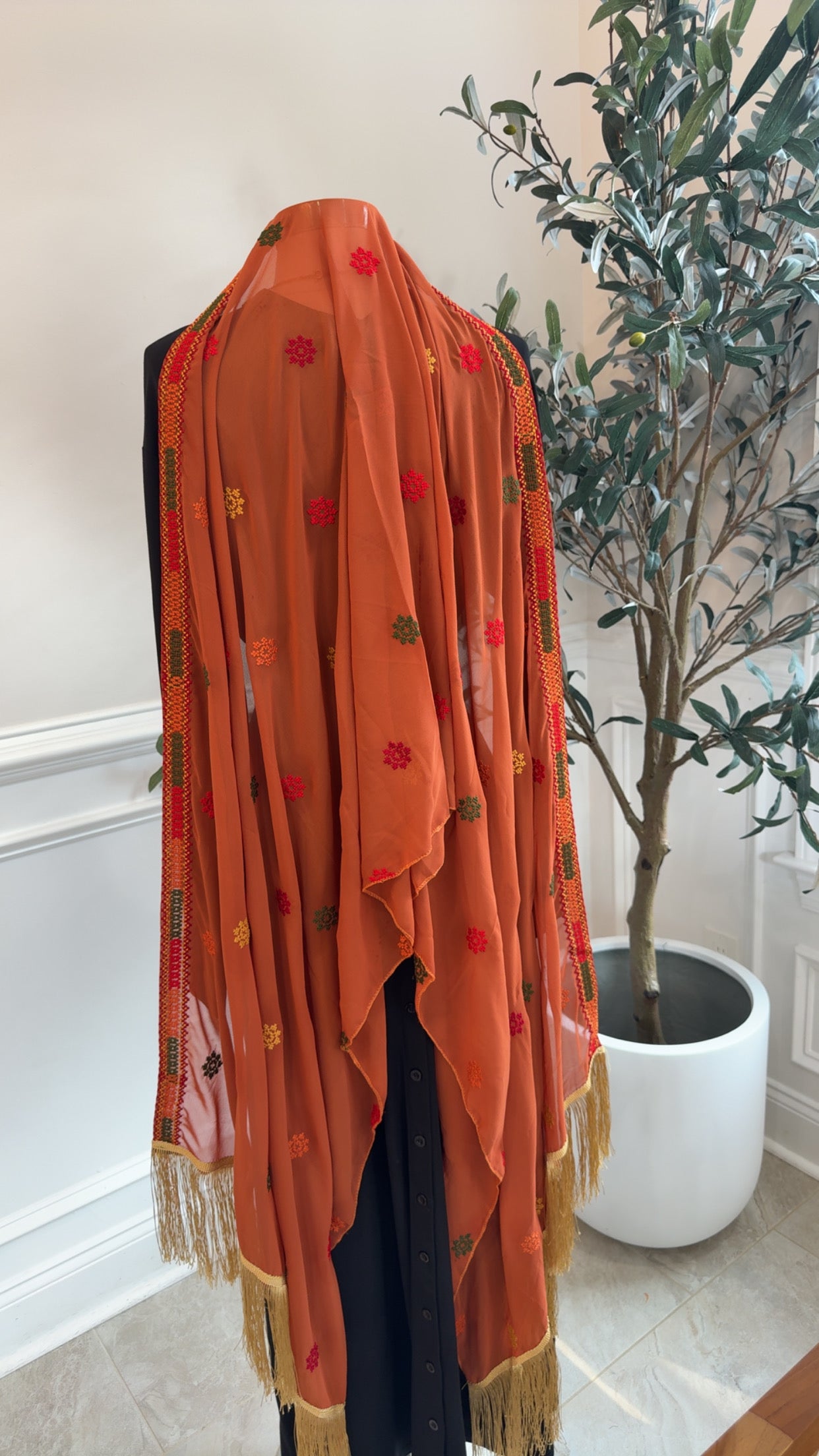 New Orange embroidered khirka
