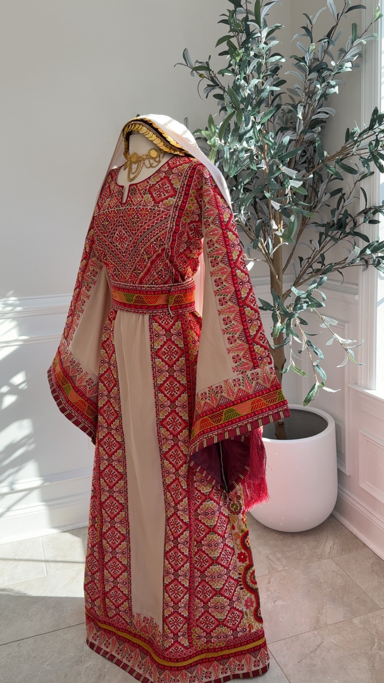 New Beige Heavily embroidered Thobe