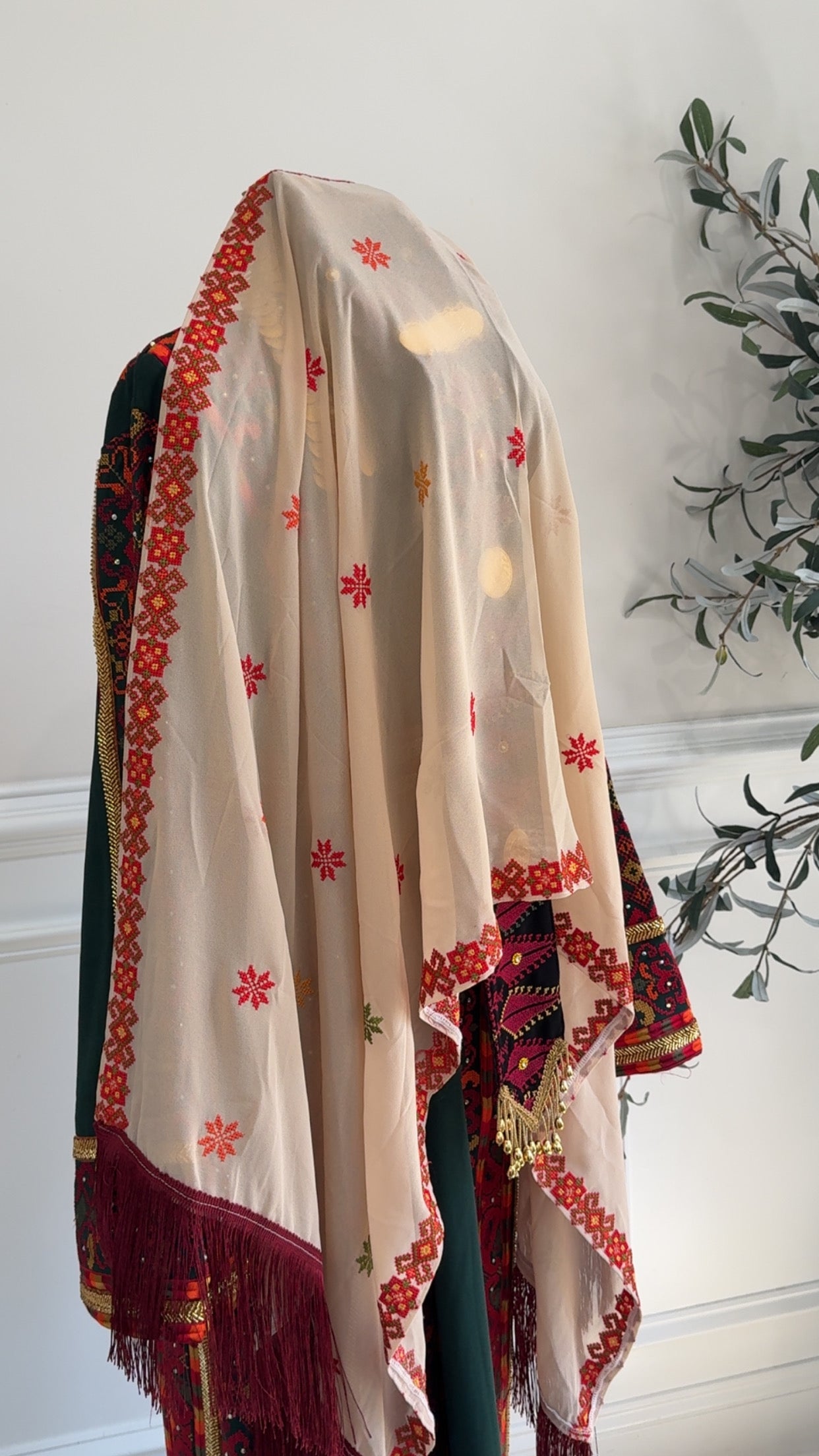 New orange embroidered Khirka/ Scarf