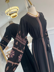 New Muave Embroidered Abaya