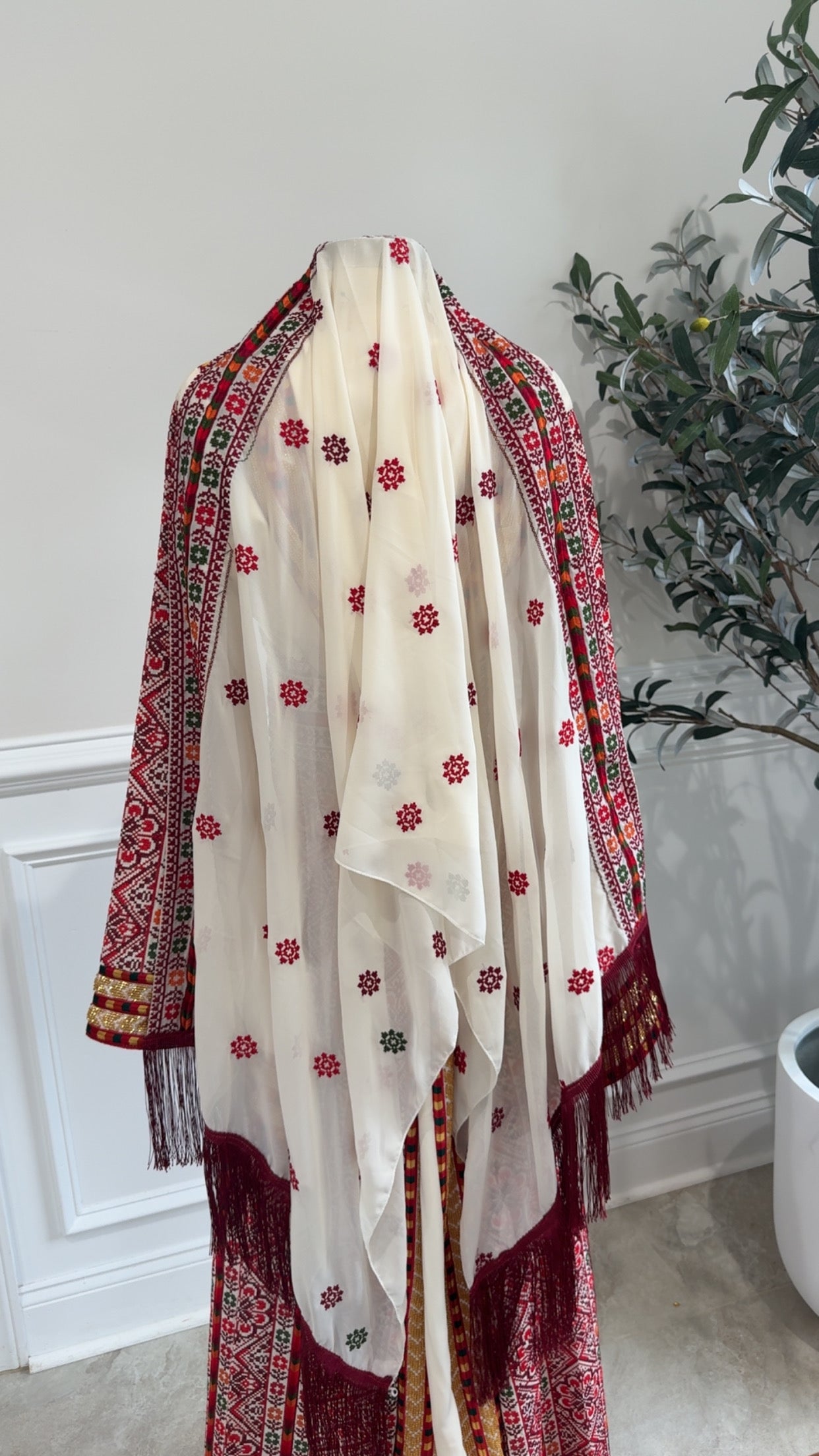 New Beige Floral Khirka / Scarf