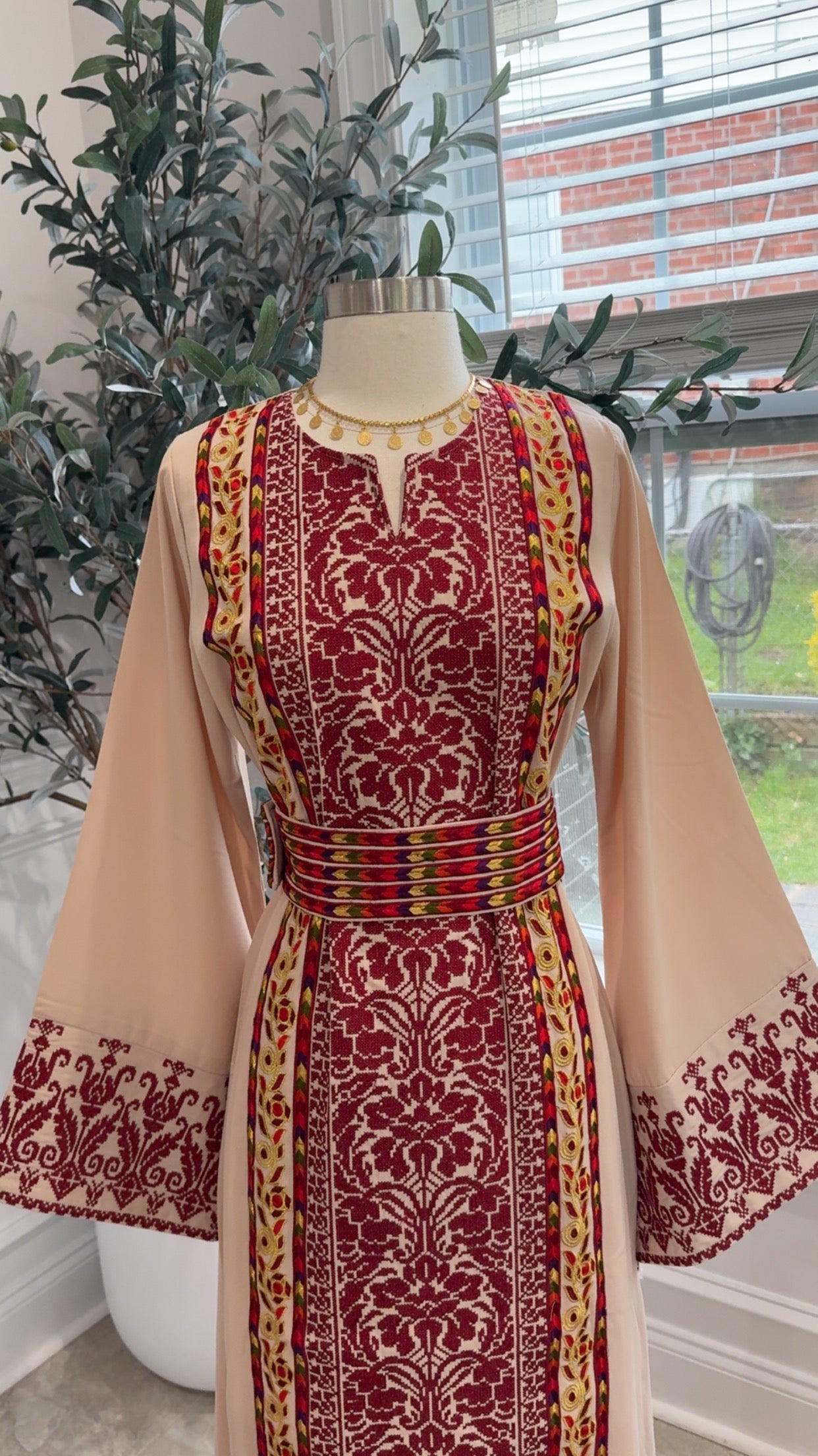 New Beige Tatreez Dress