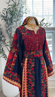 New Navy Floral Sabayel Thobe