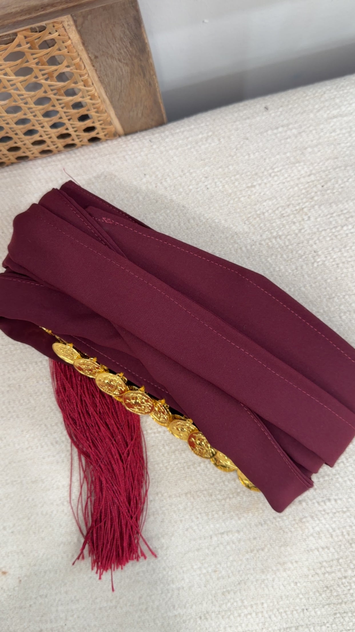 New Burgundy Lira Coin Belt