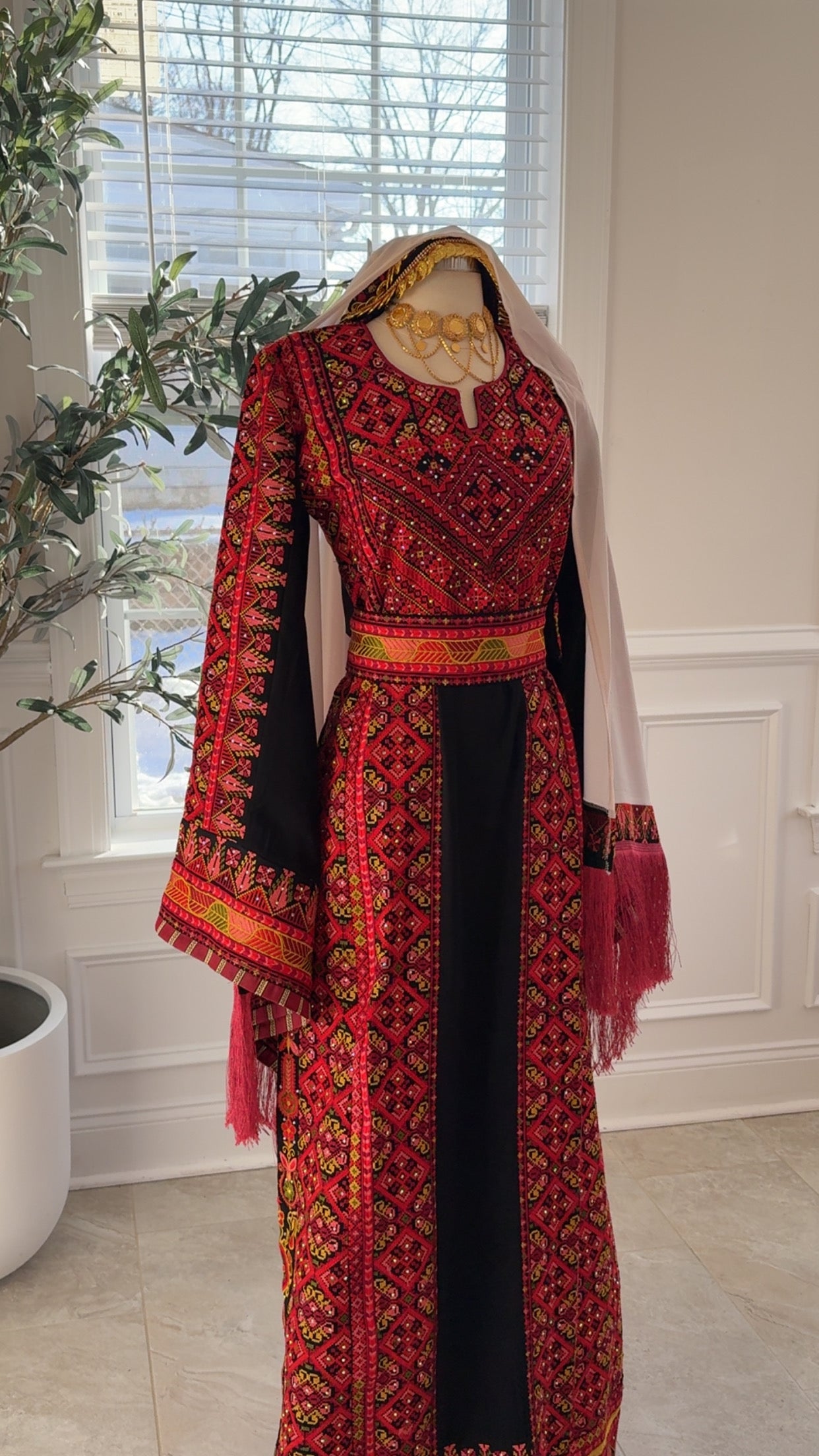 New Black Heavily embroidered Thobe