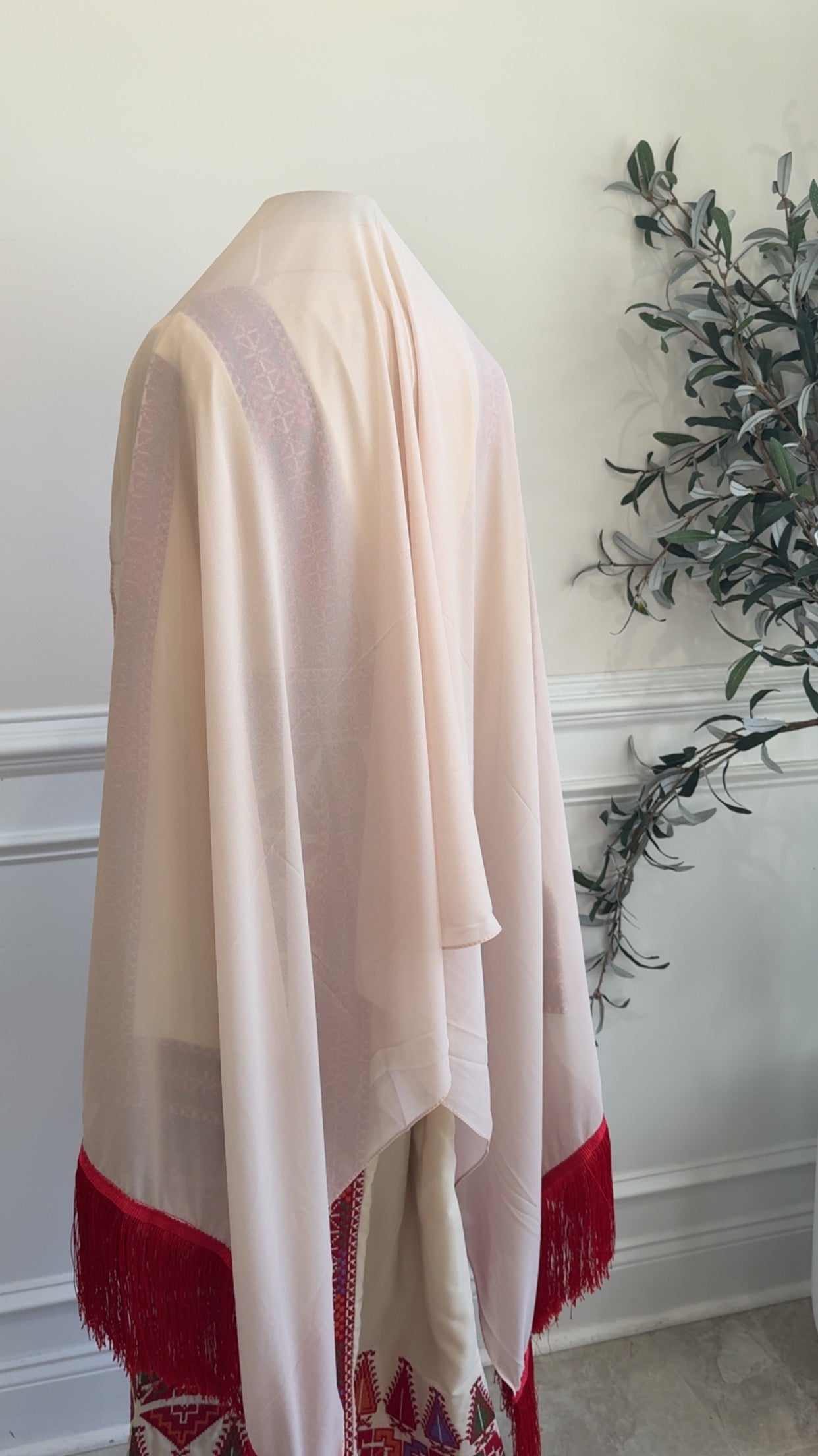 New Beige Khirka with red Hadab