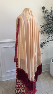 New Beige Khirka with Maroon Hadab