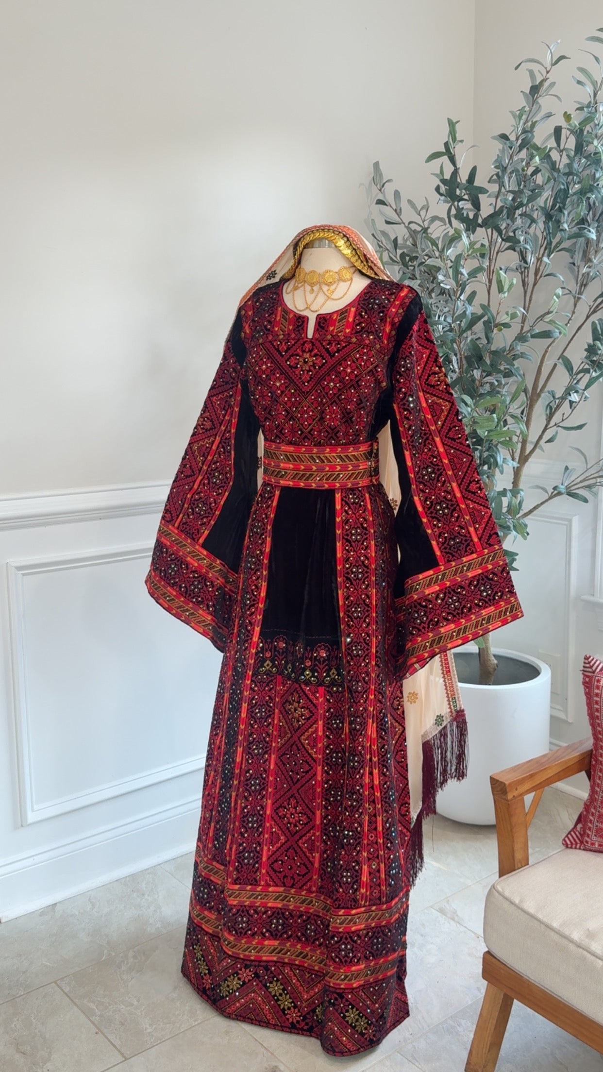 New Black Velvet Thobe