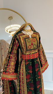 New Green Velvet Floral Malika Thobe