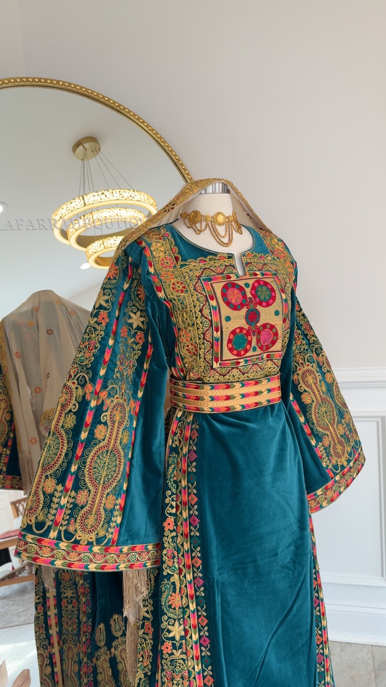 New Turquoise Velvet Malika Thobe