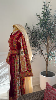 New Red Velvet Kasab Malika Thobe