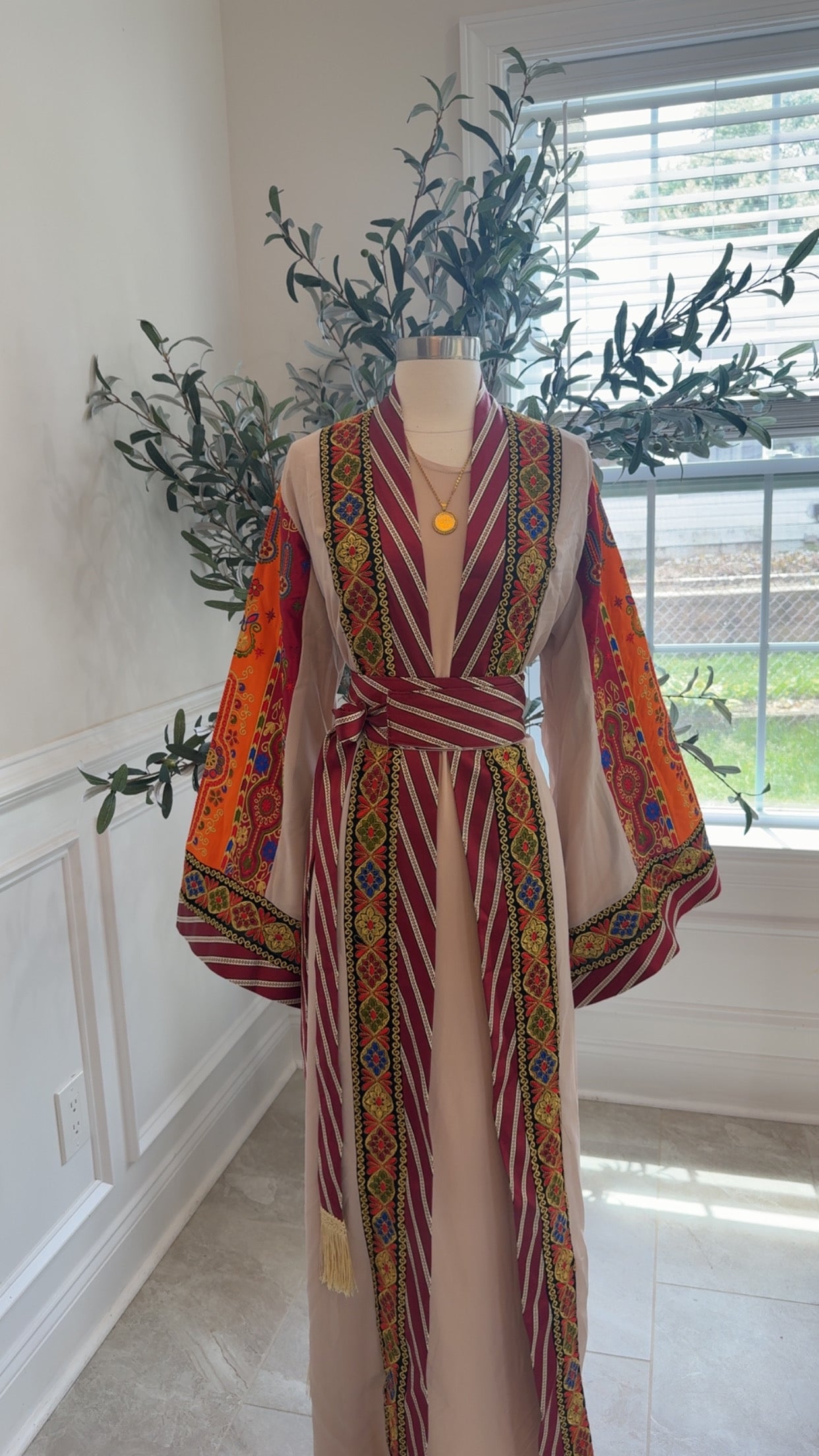 New Beige Kashmir Malika Abaya