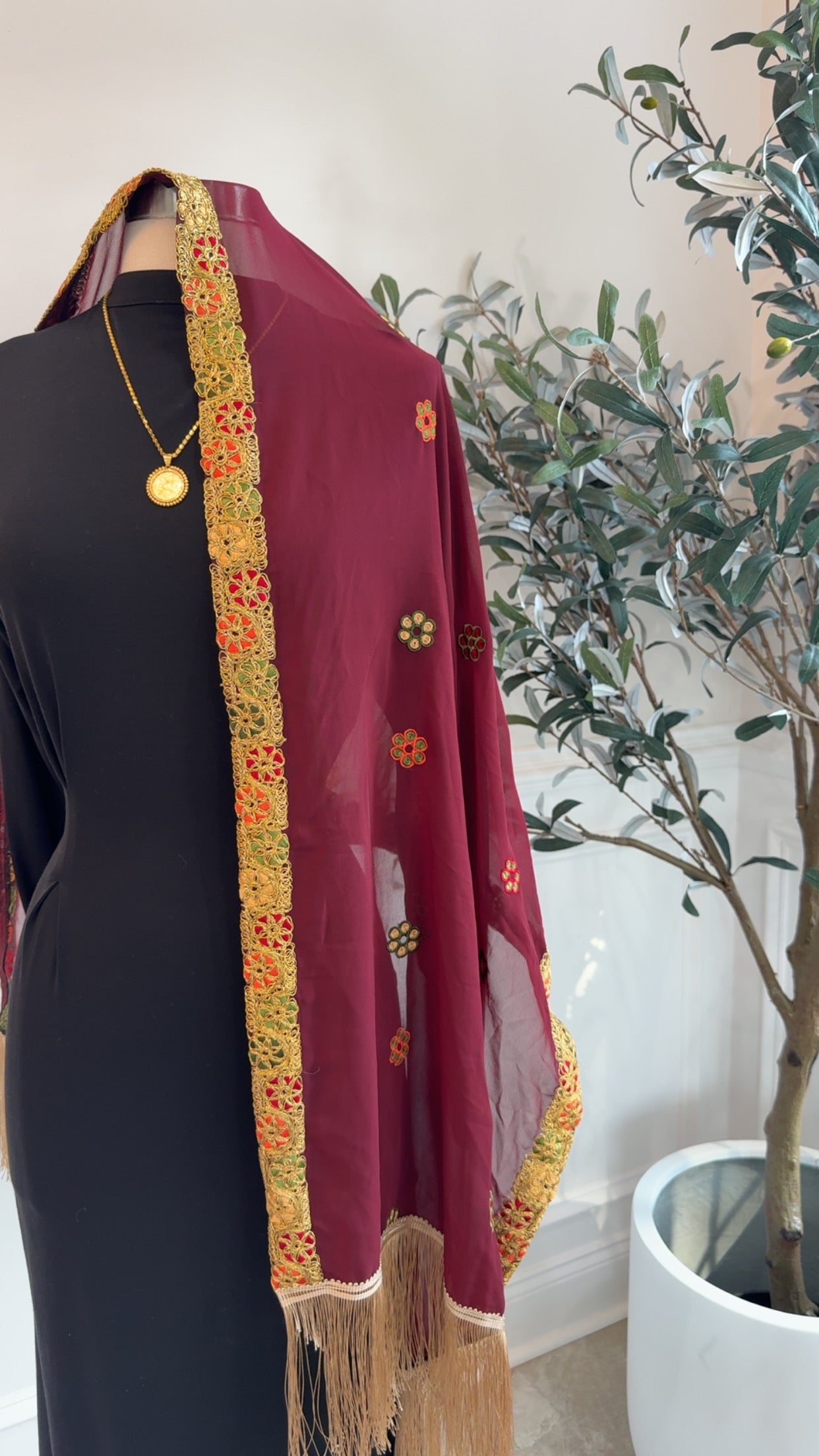 New Maroon Kasab embroidered Khirka