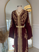 Load image into Gallery viewer, New Maroon with Gold Kaftan
