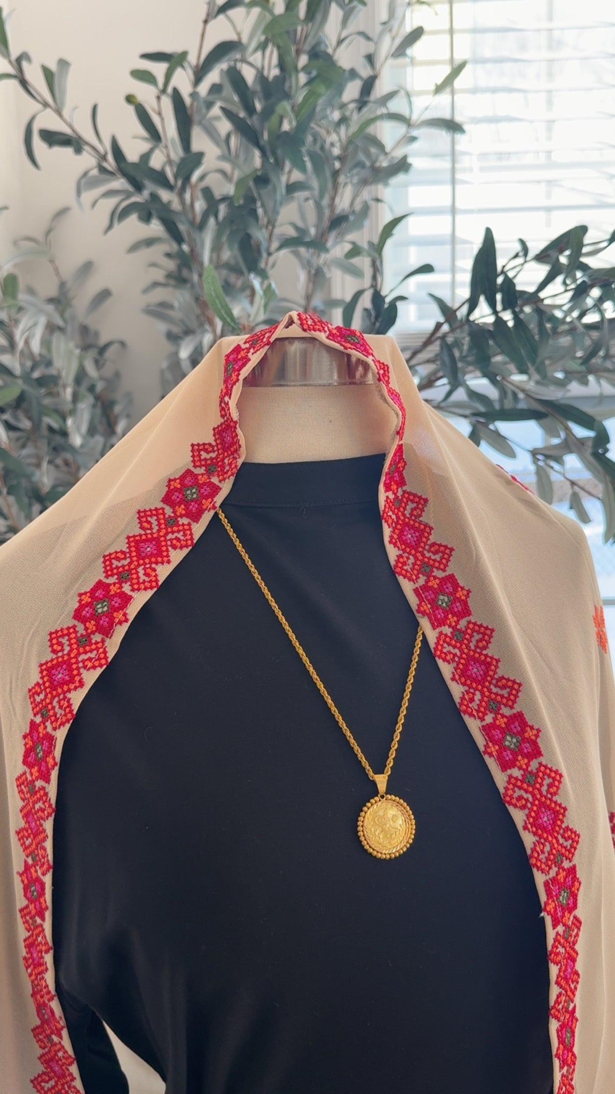 New Pink/ Red Tatreez Khirka