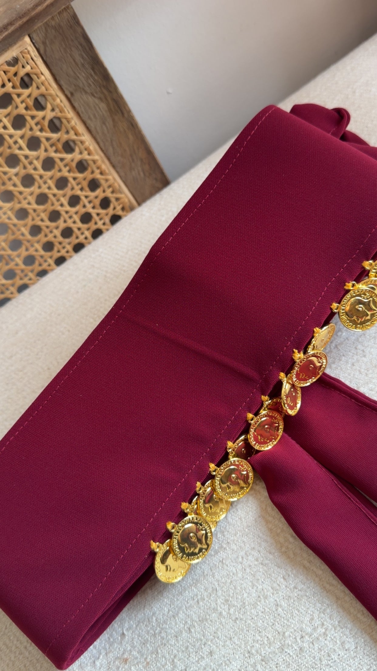 New Maroon Lira Coin Belt